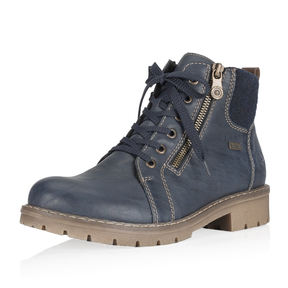 Y9105-14 Navy Lace Up/Side Zip RTex