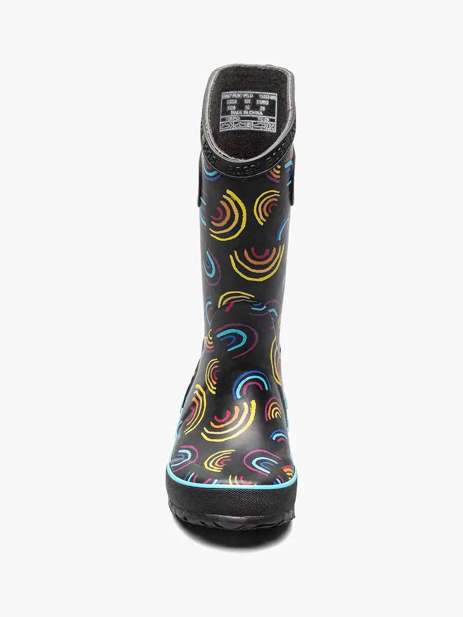 Rainboot Wild Rainbows Black Multi (9c-3Y)