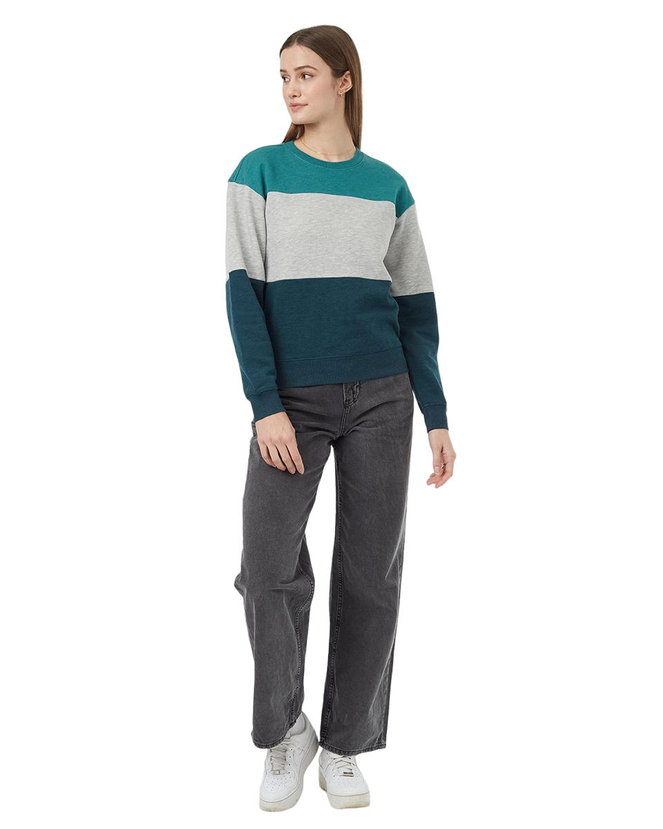 TreeFleece Blocked Crew (North Sea/Grey Heather/Reflecting Pond)