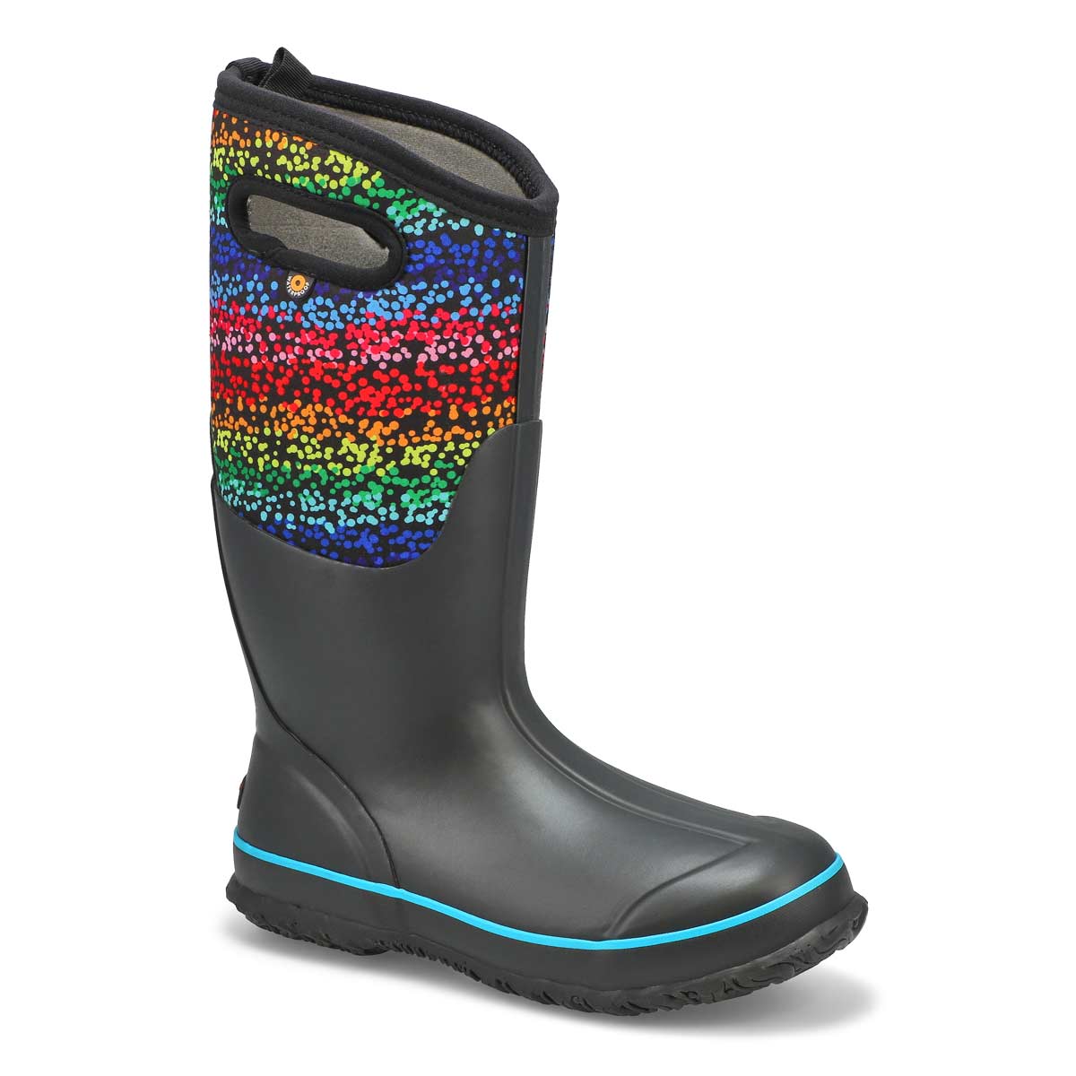Classic Rainbow Dots Black Multi