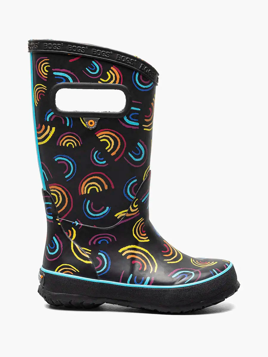 Rainboot Wild Rainbows Black Multi (9c-3Y)