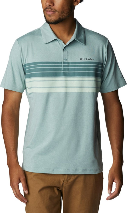 Tech Trail Novelty Polo - Niagara Heather Stripe