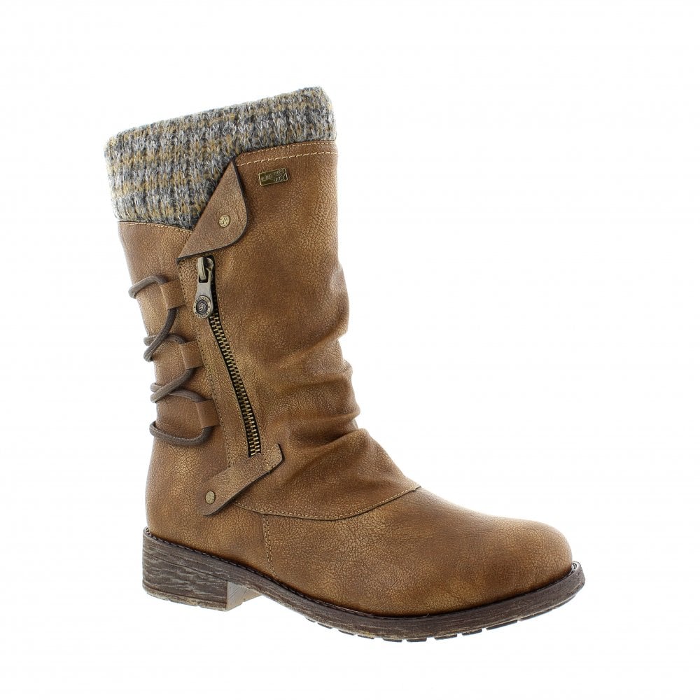 D8070-25 Brown Mid Calf Knit Cuff RTex