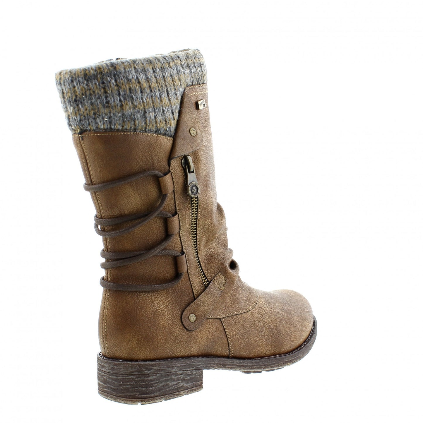 D8070-25 Brown Mid Calf Knit Cuff RTex