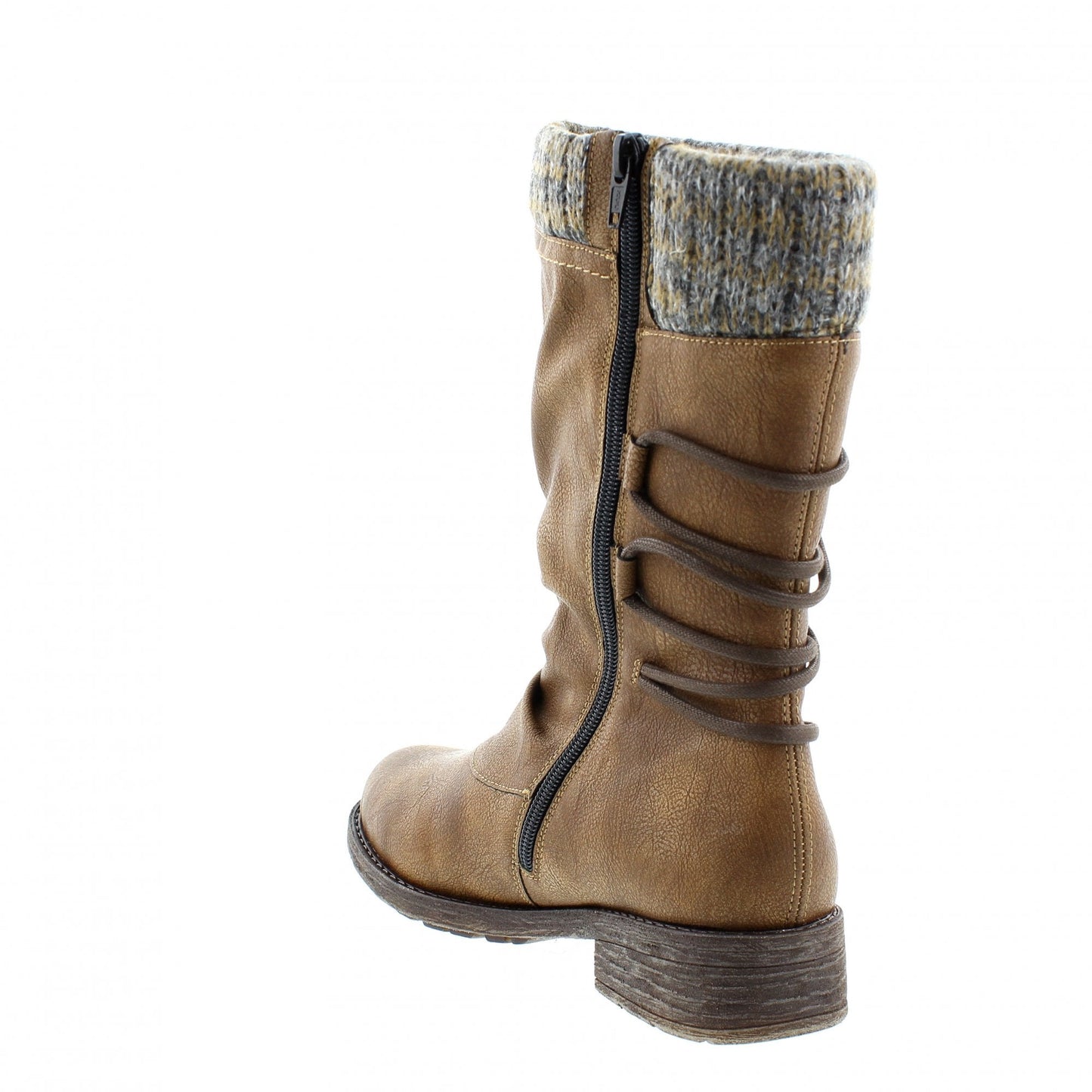 D8070-25 Brown Mid Calf Knit Cuff RTex