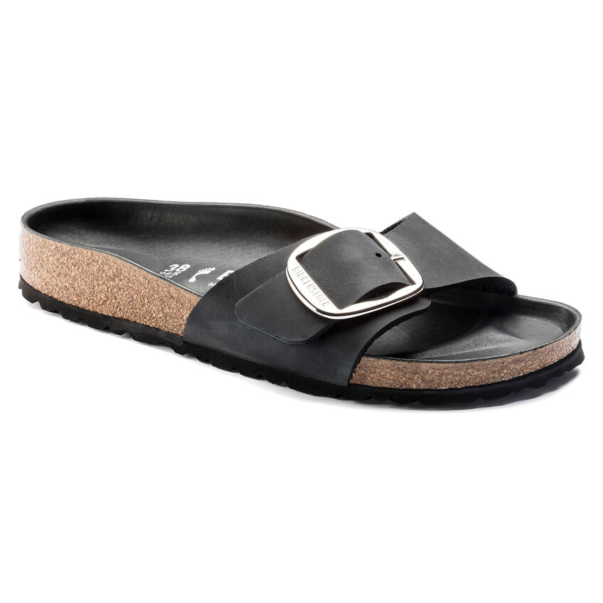 Madrid Big Buckle Black Narrow