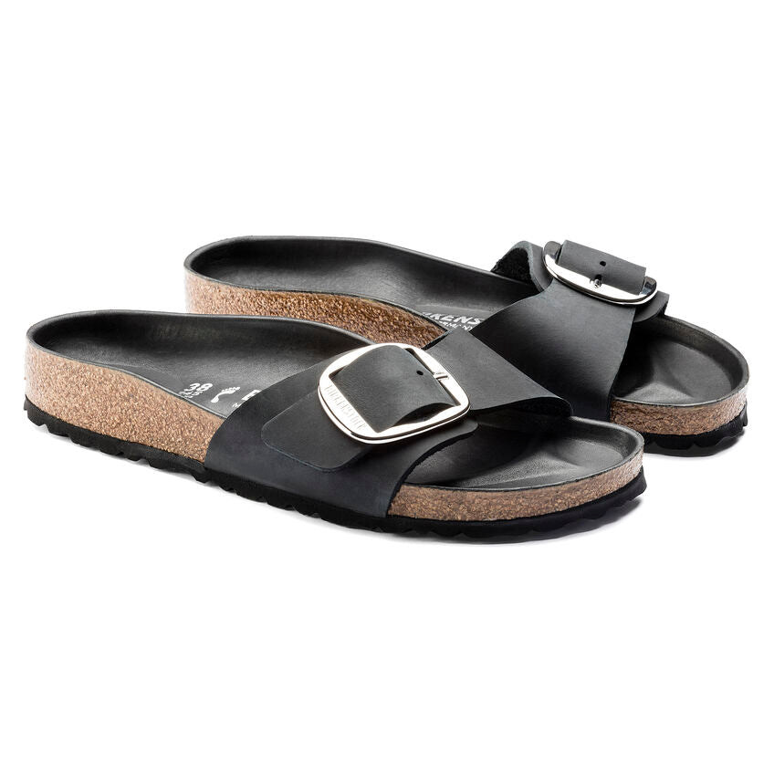 Madrid Big Buckle Black Narrow