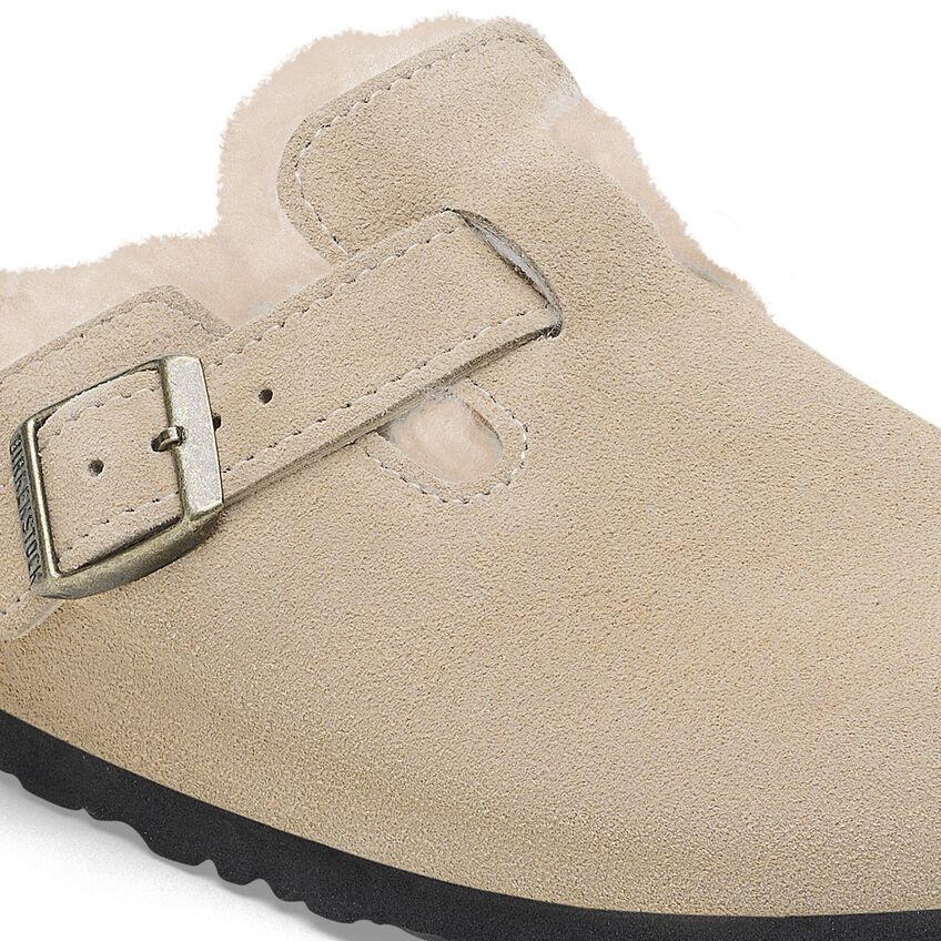 Boston Shearling Suede Leather Taupe Regular