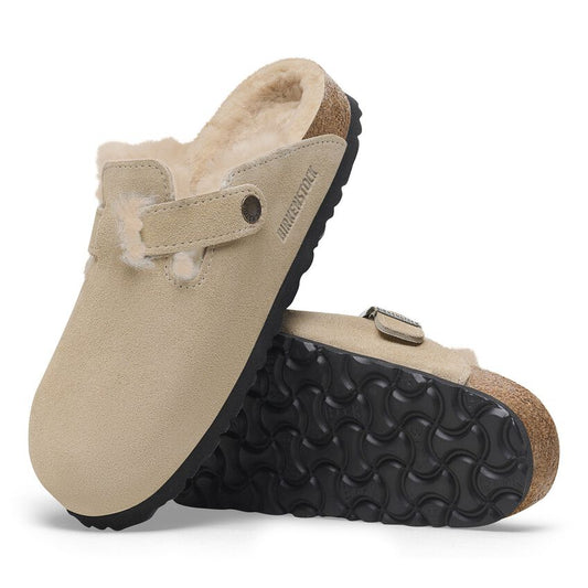 Boston Shearling Suede Leather Taupe Regular