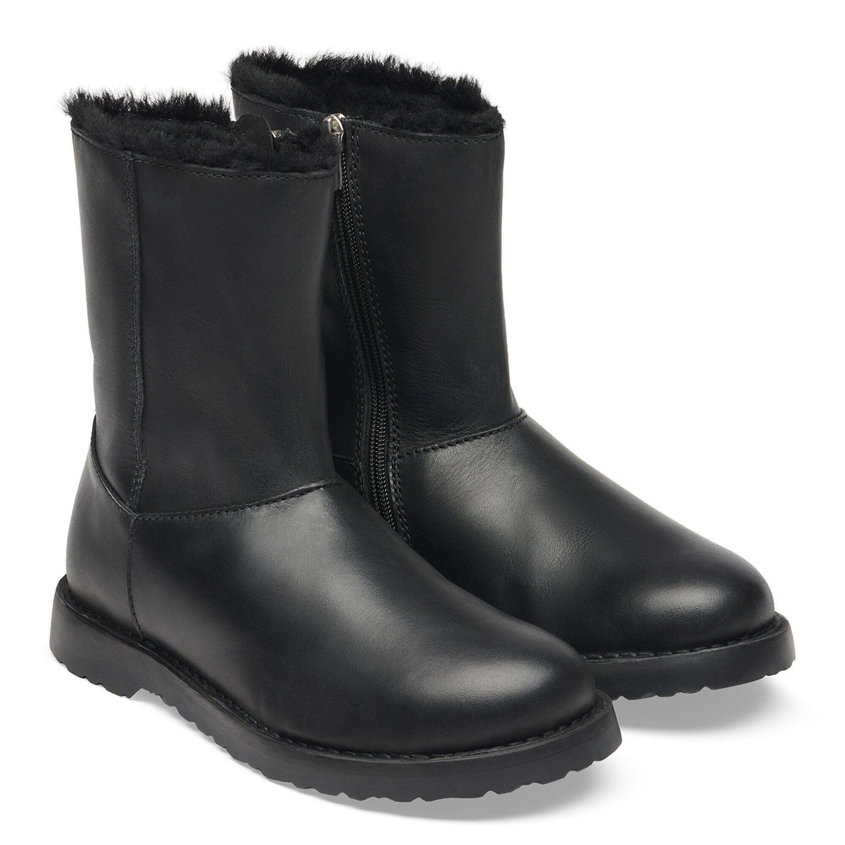Women's Birkenstock Uppsala Zip Shearling Leather Black