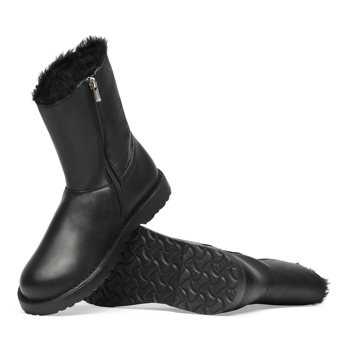 Women's Birkenstock Uppsala Zip Shearling Leather Black