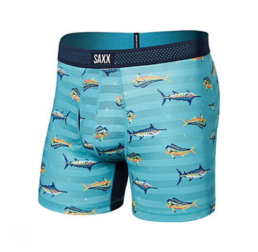 Drop Temp Cooling Mesh Boxer Brief - Trophy Catch Turquoise