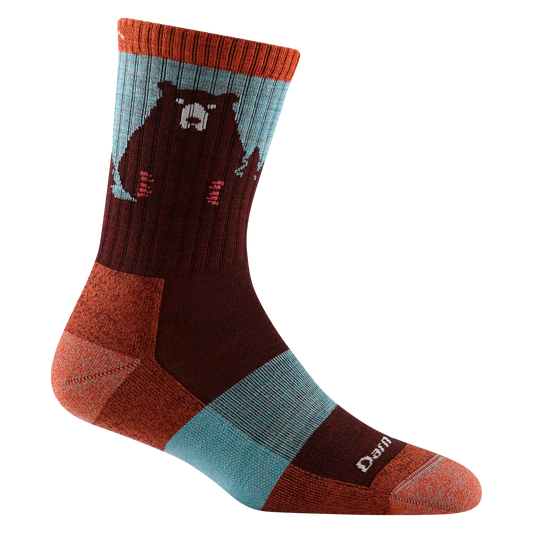 Women's Bear Town Micro Crew Lightweight Hiking Burgundy (1970)