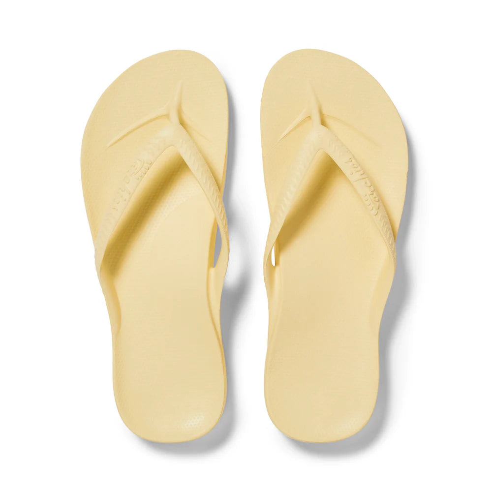 Archies Arch Support Flip Flops Lemon