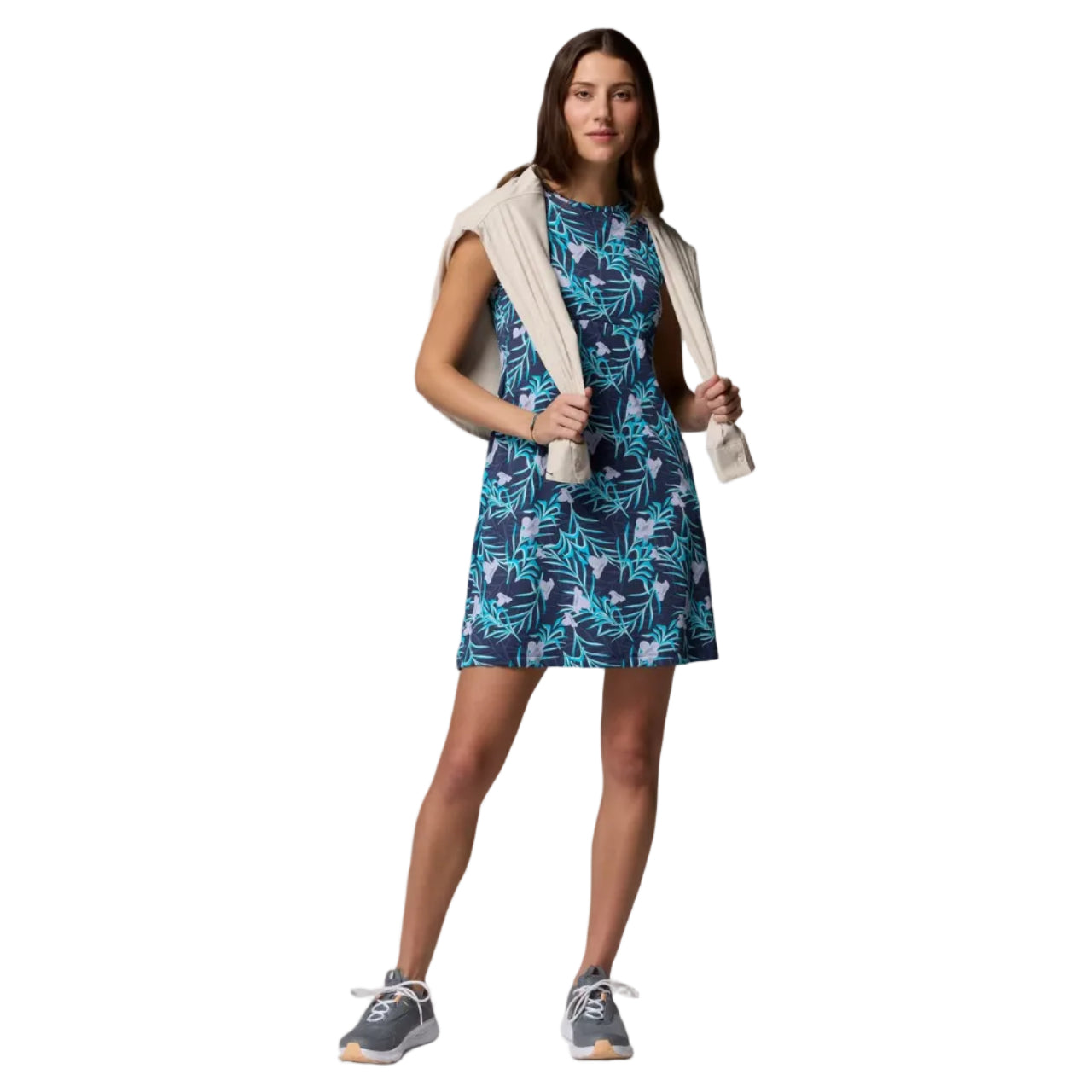 Women's Freezer Tank Dress (Nocturnal Twilight Sunflora)