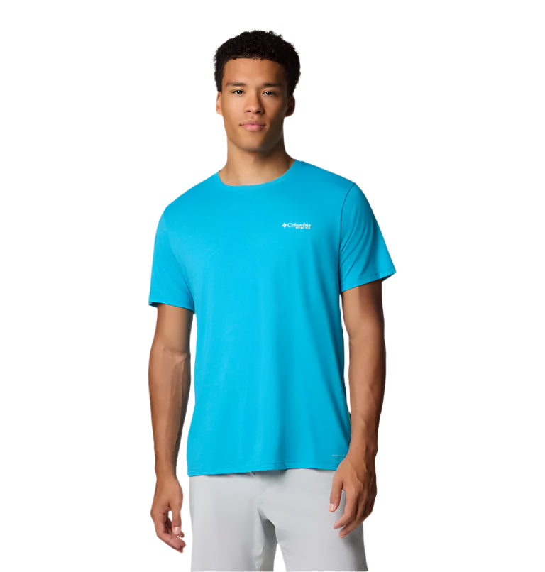 Men's PFG Unchartered Graphic Tee Blue Echo Heather