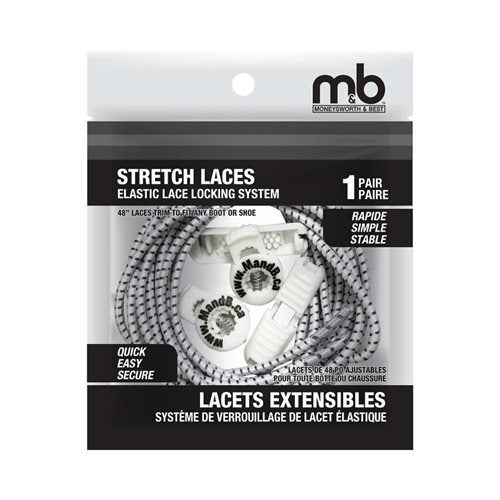 M & B Stretch Lace/Elastic Lock 48" - Assorted Colours