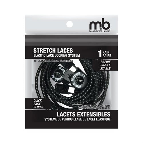 M & B Stretch Lace/Elastic Lock 48" - Assorted Colours