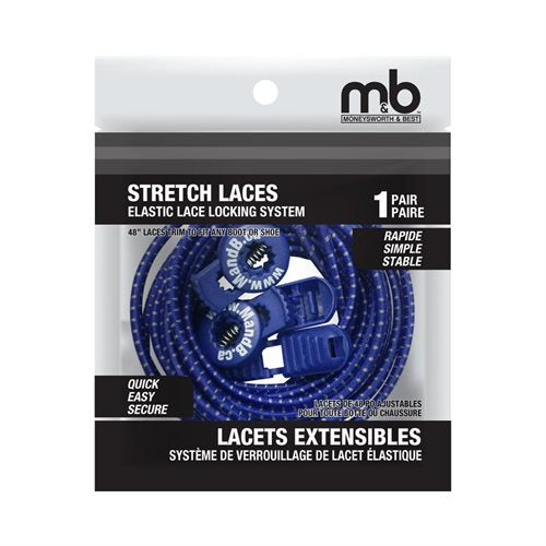M & B Stretch Lace/Elastic Lock 48" - Assorted Colours