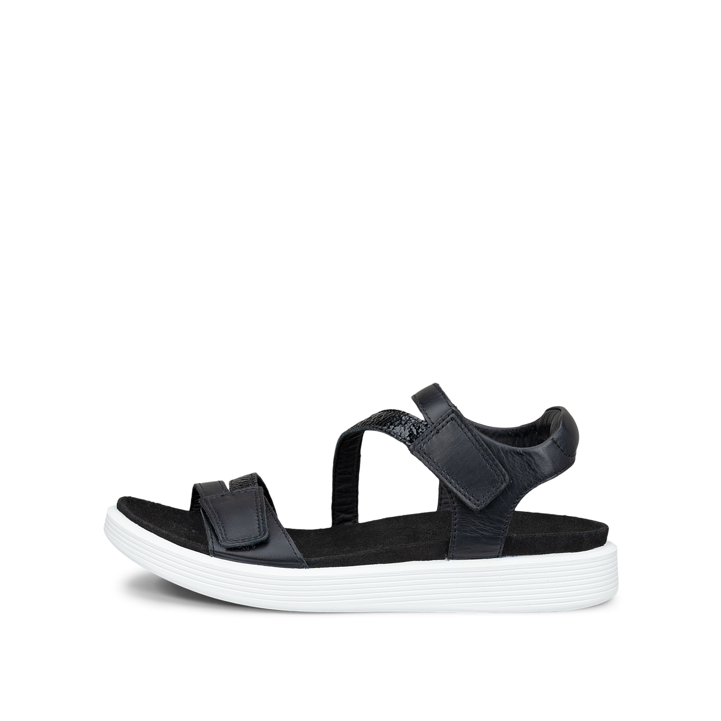 Women's Leather Strap Soft Sandal Black