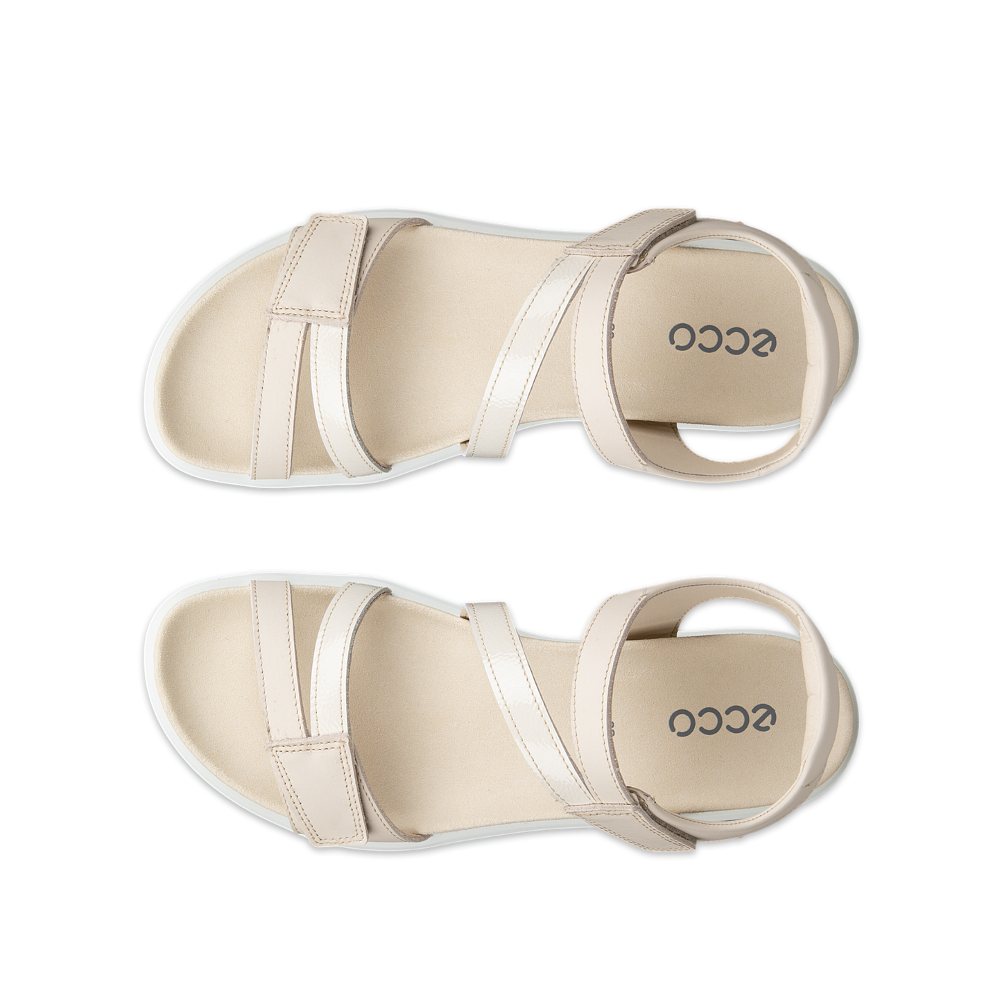 Women's Leather Strap Soft Sandal 3-Strap Limetsone/Limestone