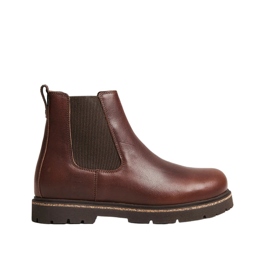 Men's Birkenstock Highwood Slip-On Leather Boots Chocolate