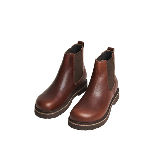 Men's Birkenstock Highwood Slip-On Leather Boots Chocolate