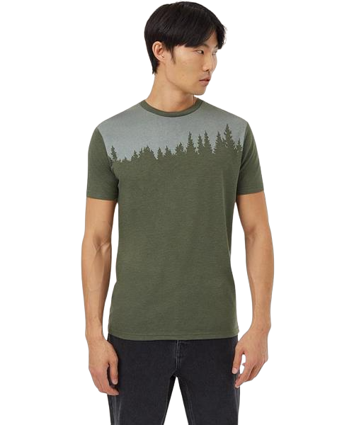 Juniper T-Shirt (Dark Kombu Green Heather/White)