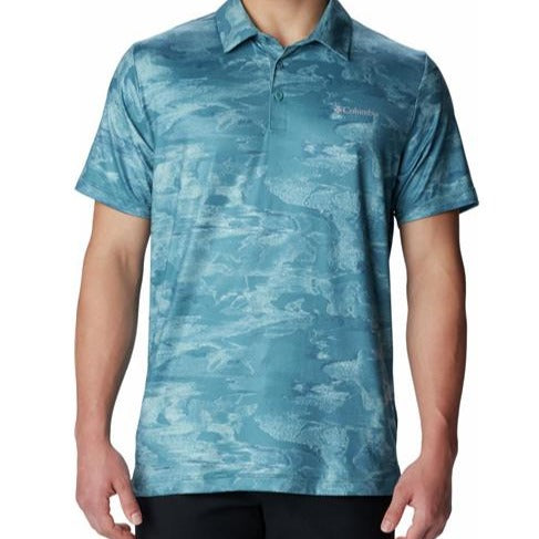 Men's Tech Trail Novelty Polo Cloudburst Beachwood