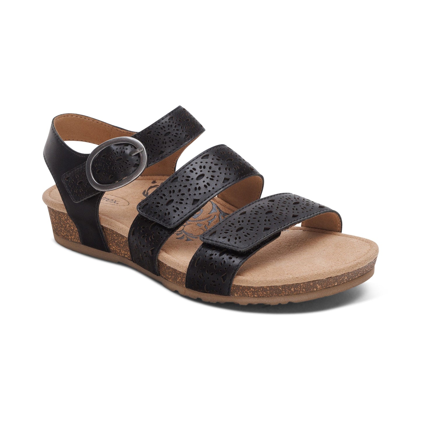 Women's Lilly Adjustable Quarter Strap Black Cutout