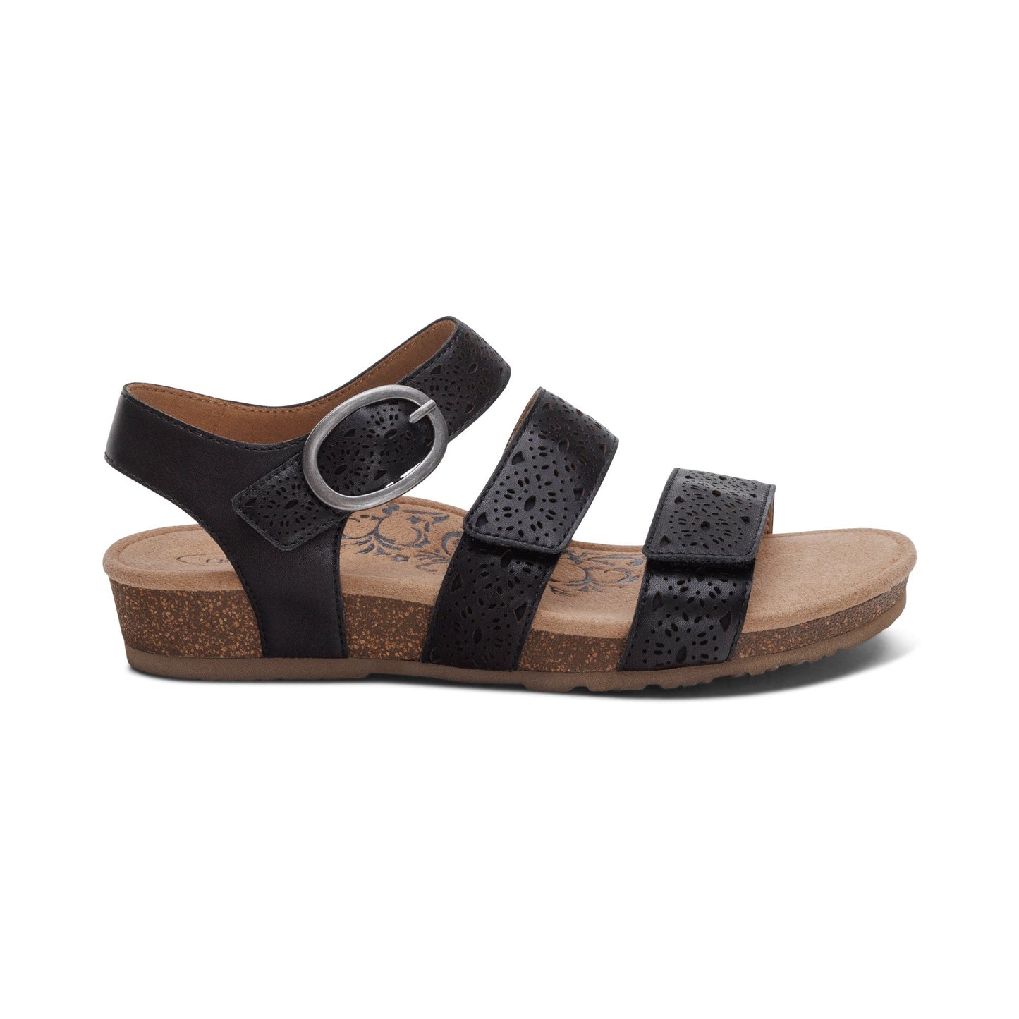 Women's Lilly Adjustable Quarter Strap Black Cutout