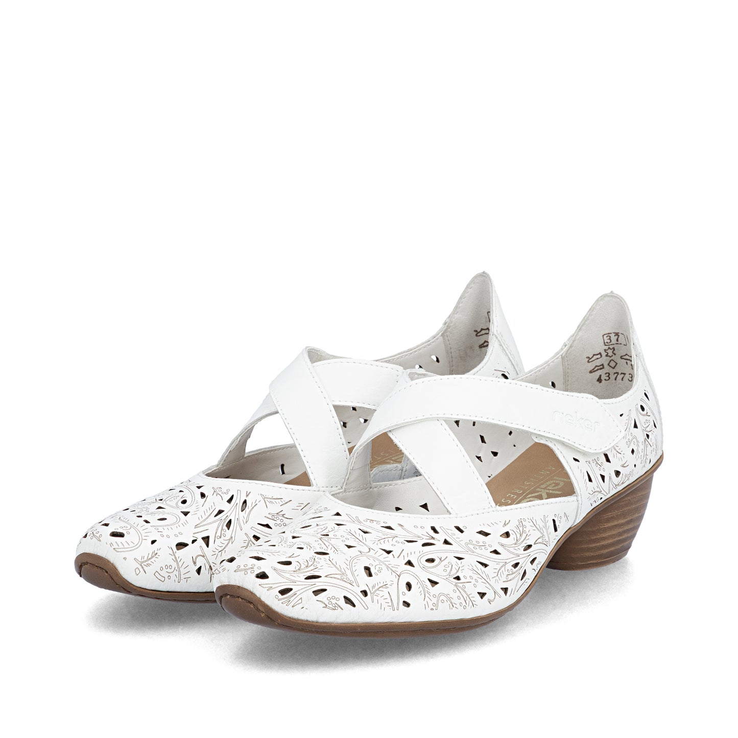 43773-80 White Criss Cross Mary Jane