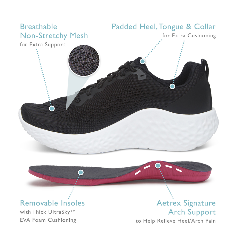 Women's Danika Wide Arch Support Sneaker Black