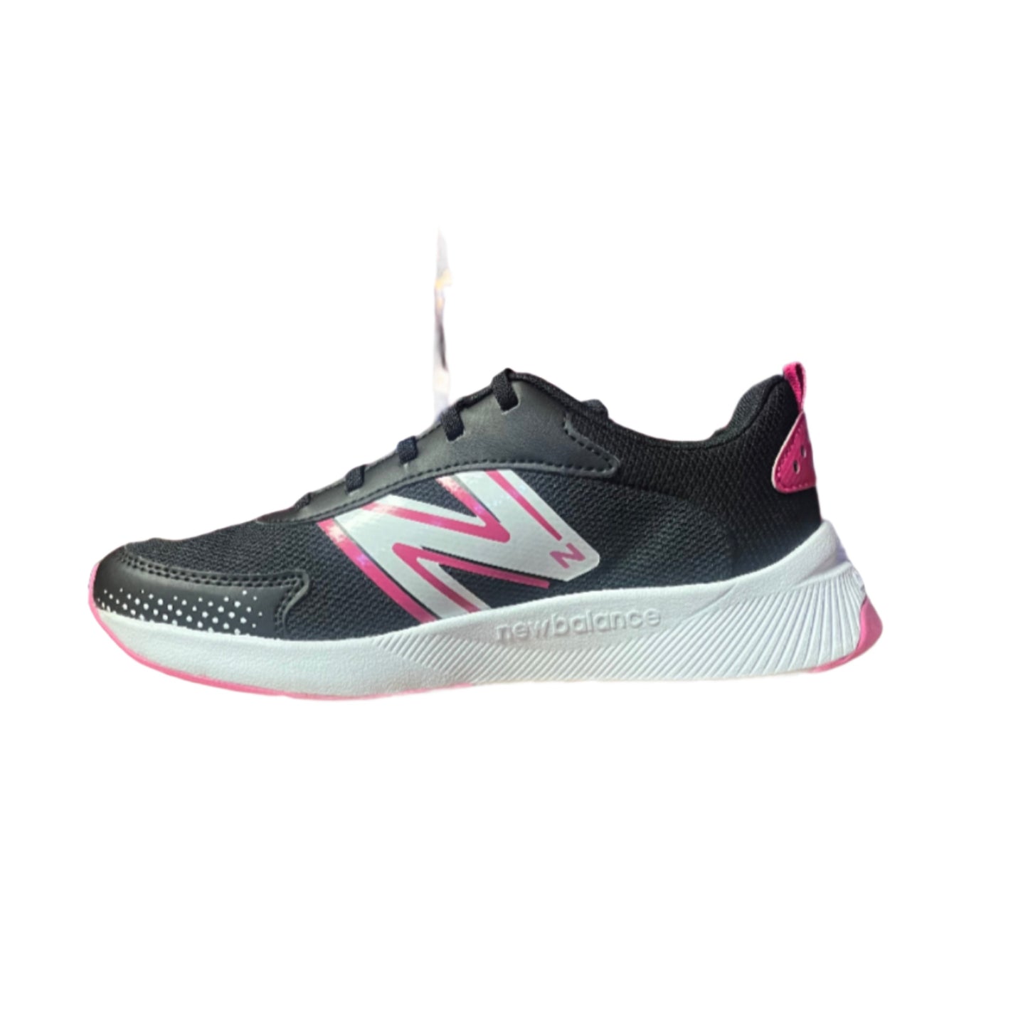Kid's Dynasoft 545 Bungee Lace with Top Strap Black/Carnival Pink (10.5c-3Y)
