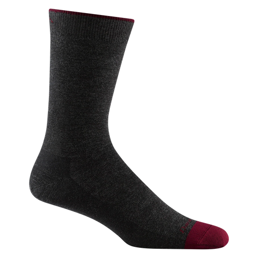 Men's Solid Crew Lightweight Lifestyle Socks Charcoal (6032)