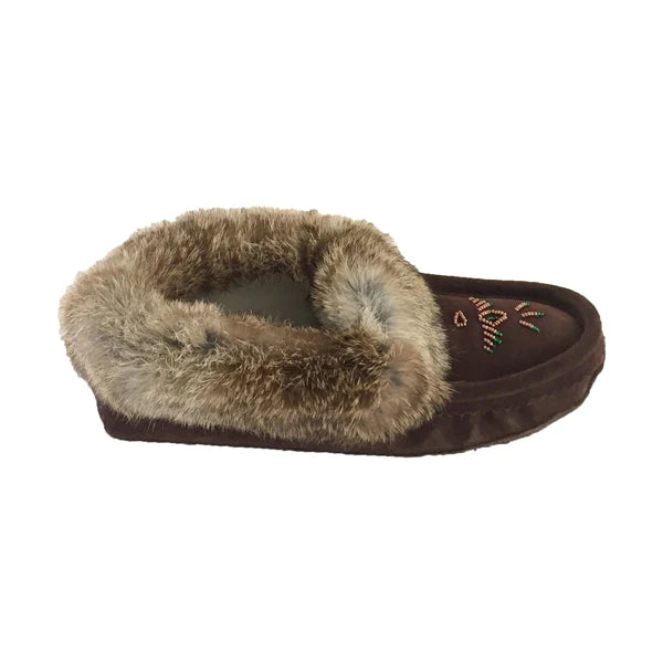 Rabbit fur hot sale lined slippers