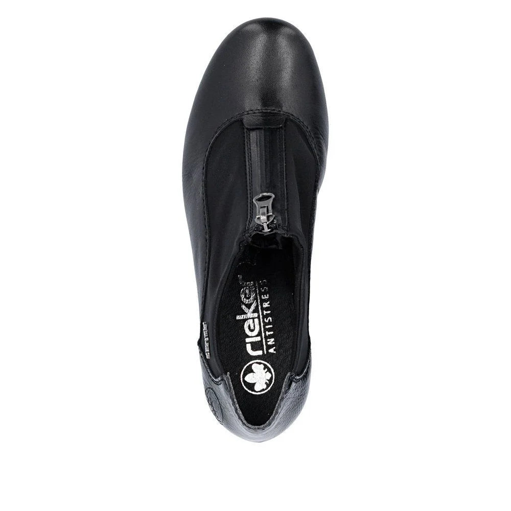 41765-00 Black Front Zip Heel