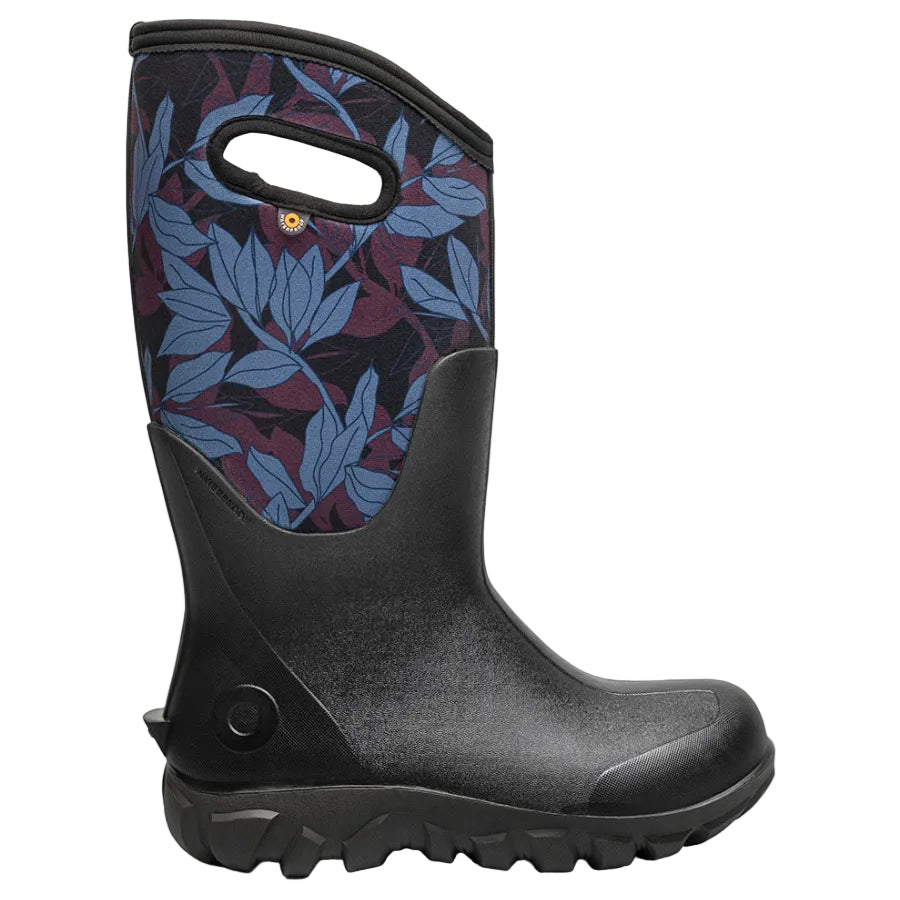 Women's Classic Seamless Tall Outline Leaves Black Multi