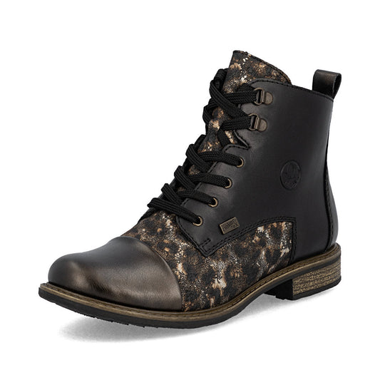 74842-00 Ankle Lace/Side Zip Rtex Black Multi