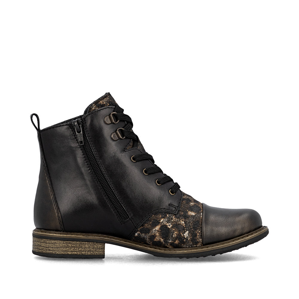 74842-00 Ankle Lace/Side Zip Rtex Black Multi