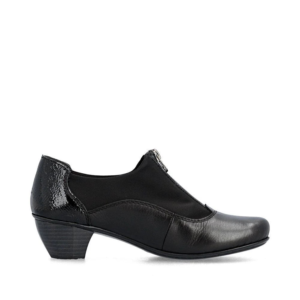 41765-00 Black Front Zip Heel