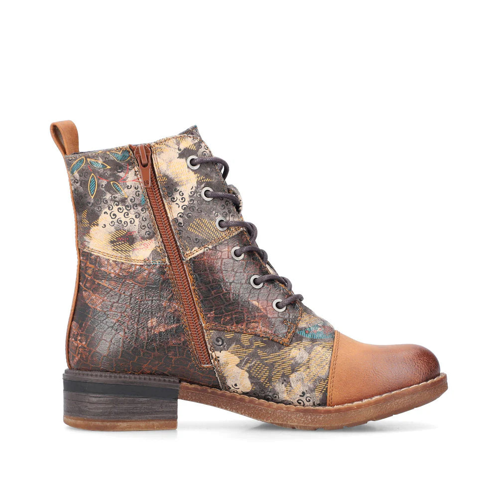 94611-90 Brown Multi Ankle Lace/Zip RTex