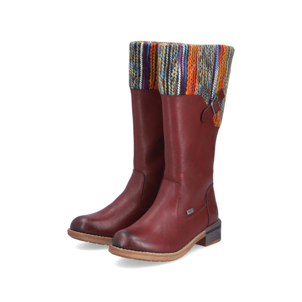94692-35 Wine Multi Tall Knit Cuff RTex