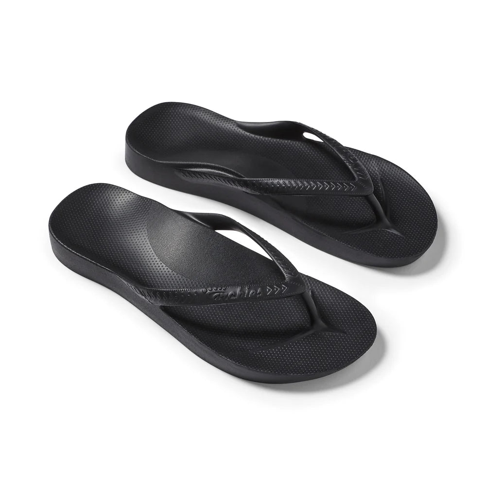 Archies Arch Support Flip Flops Black