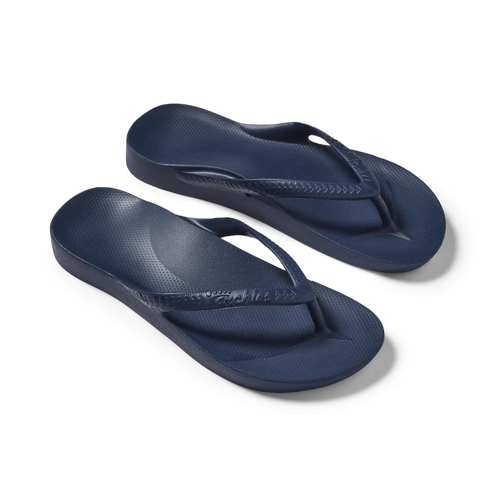 Archies Arch Support Flip Flops Navy