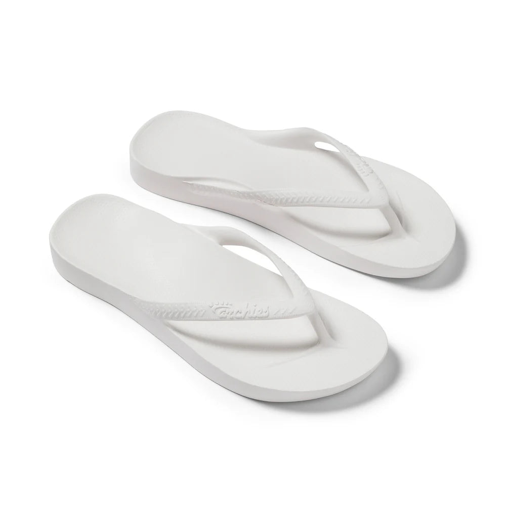 Archies Arch Support Flip Flops White