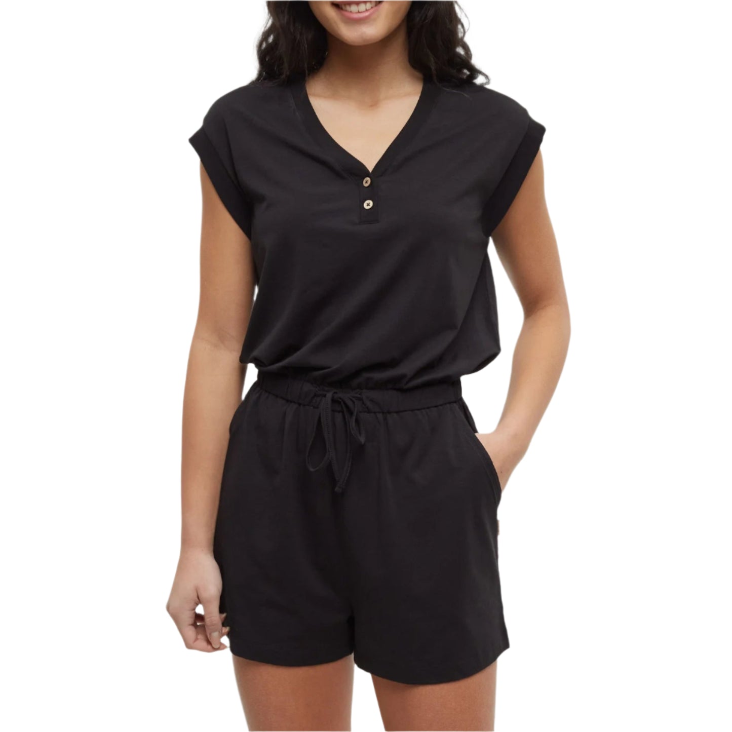 W Thetis Romper (Meteorite Black)