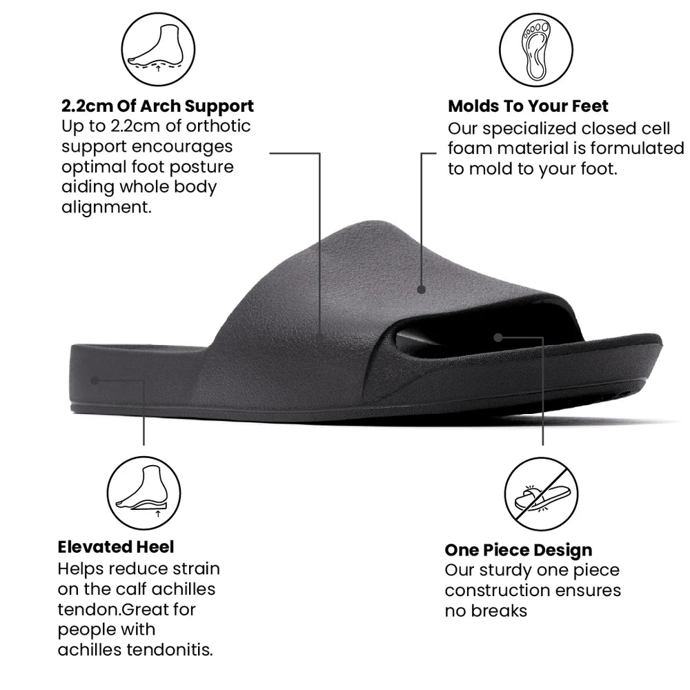 Archies Arch Support Slides Black
