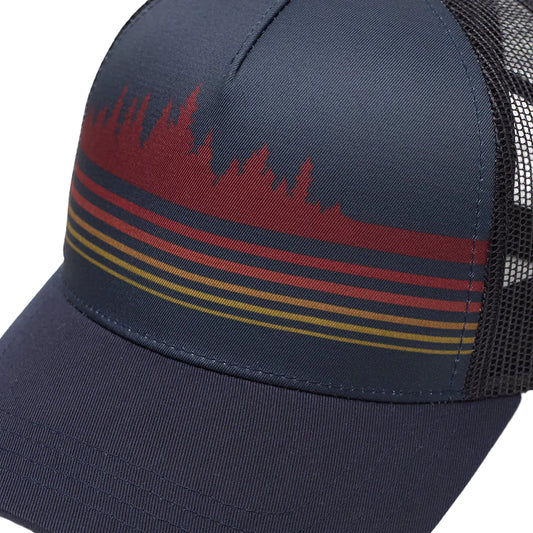 Retro Treeline Altitude Hat (Midnight Blue/Crimson)