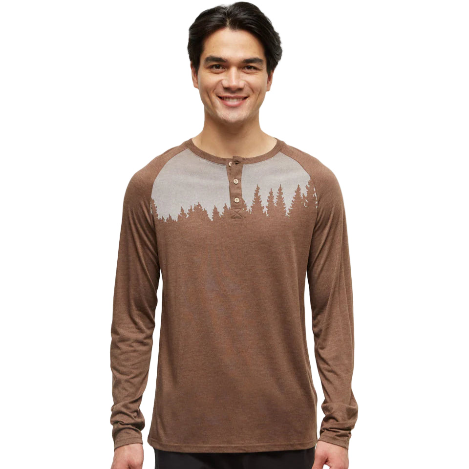 Men's Baker Henley Longsleeve (Clove Heather/White)